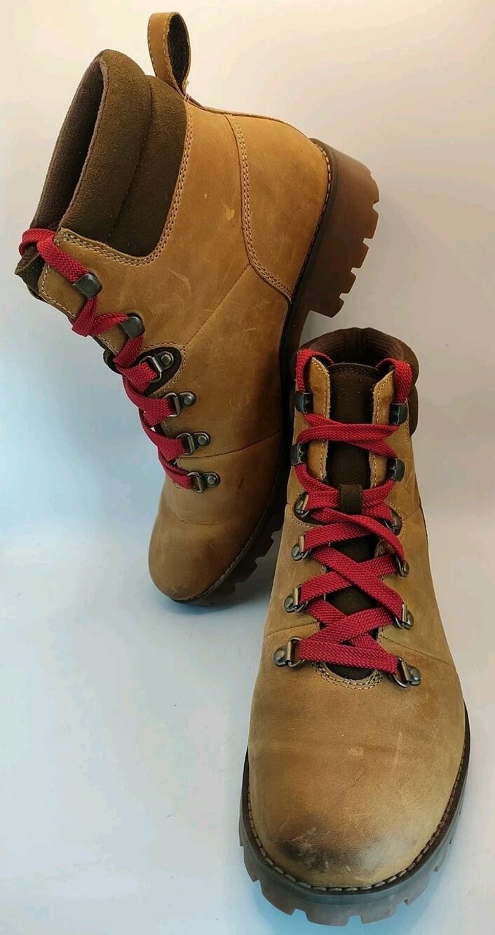 Timberland Women’s Ellendale Hiker Boots Ortholite Size 8.5 Tan Mid Red Laces